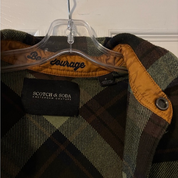 Scotch & Soda Green and Brown Lightweight Shirt Jacket - Picture 2 of 4